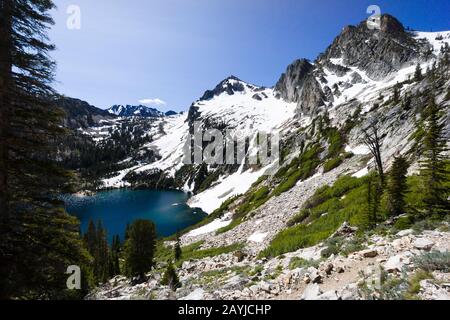 Alpine Lake, Sawtooth Wilderness, Idaho, Vereinigte Staaten Stockfoto