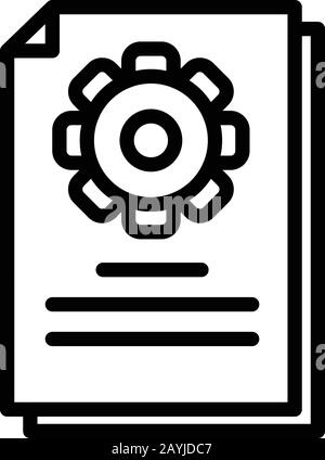Symbol für Gangservice-Papier. Umriß-Vektorsymbol für Getriebeservice für Webdesign isoliert auf weißem Hintergrund Stock Vektor