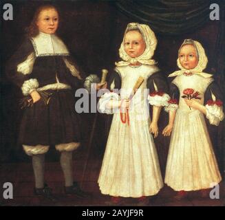 Freake-Gibbs-Maler (Attrib. To) - David, Joanna und Abigail Mason Stockfoto