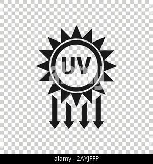 UV-Strahlung Symbol im flachen Stil. Uv-Vector Illustration auf weißem Hintergrund isoliert. Solar Protection Business Konzept. Stock Vektor