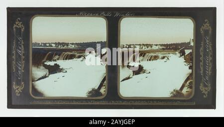 Frederic und William Langenheim - Winter, Niagara Falls, Table Rock, Canada Side Stockfoto