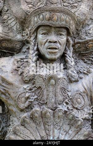 Allison Big Chief Tootie Montana Skulptur von Sheleen Jones-Adenle, Louis Armstrong Park New Orleans, Louisiana, USA Stockfoto