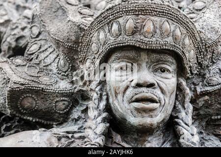 Allison Big Chief Tootie Montana Skulptur von Sheleen Jones-Adenle, Louis Armstrong Park New Orleans, Louisiana, USA Stockfoto