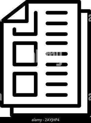 Symbol für Kurspapier. Vektorsymbol für Kursumriss für Webdesign isoliert auf weißem Hintergrund Stock Vektor