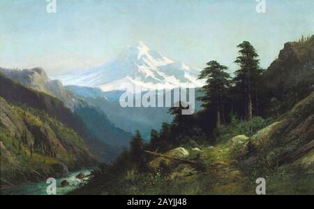 Frederick Ferdinand Schafer - Mount Hood from the Dalles Oregon. Stockfoto