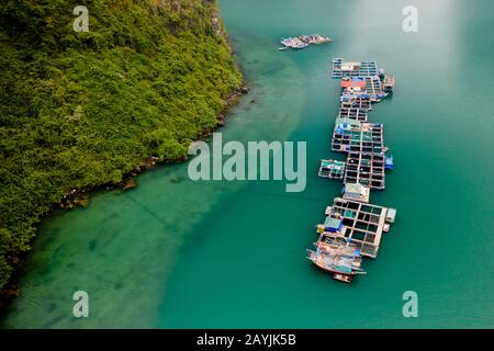 Floating Village - Ha Long Bay, Ha Long, Vietnam Stockfoto