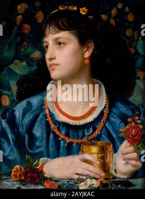 Frederick Sandys - Isolda con la poción de amor. Stockfoto