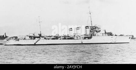 Der französische Destroyer Simoun lief etwa Ende der 1930er Jahre. Stockfoto