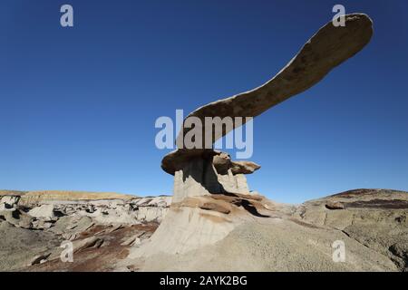 King of Wing, erstaunliche Felsformationen im Ah-shi-sle-pak Wildnis Study Area, New Mexico USA Stockfoto