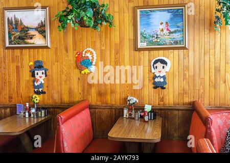 Miami Florida, North Miami, NE 125th Street, Jimmy's Place, Restaurant Restaurants Essen Essen Essen Essen essen Café Cafés Bistro, Diner, Tisch, Stand, Interi Stockfoto