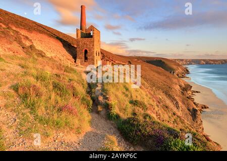 Towanroath Motor Haus Wheal Coates in Cornwall. Stockfoto