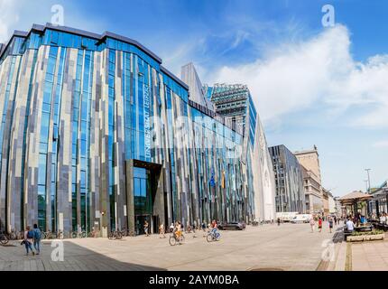 21. MAI 2018, LEIPZIG, DEUTSCHLAND: Architektur des Gebäudes der Universität Leipzig Stockfoto