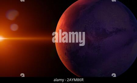 Planet Mars, Sonnenaufgang auf dem roten Planeten ( Stockfoto