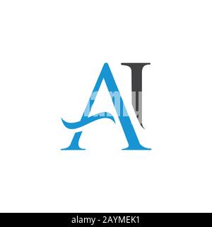 Vorlage für das Vektor-Design mit Anfangsbuchstaben ai oder ia-Logo Stock Vektor