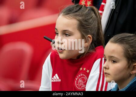 Amsterdam, Niederlande. Februar 2020. Amsterdam, 16-02-2020, JohanCruyff Arena, Saison 2019/2020, Niederländisches Fußball-EM-Spiel Ajax - RKC Waalwijk. Supporters Credit: Pro Shots/Alamy Live News Stockfoto