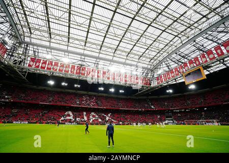 Amsterdam, Niederlande. Februar 2020. Amsterdam, 16-02-2020, JohanCruyff Arena, Saison 2019/2020, Niederländisches Fußball-EM-Spiel Ajax - RKC Waalwijk. Stadionübersicht Credit: Pro Shots/Alamy Live News Stockfoto