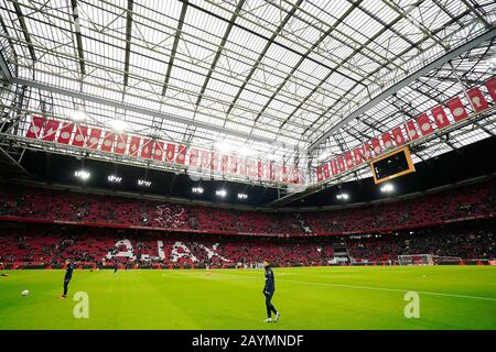 Amsterdam, Niederlande. Februar 2020. Amsterdam, 16-02-2020, JohanCruyff Arena, Saison 2019/2020, Niederländische Fußball-Wahlredivisie, Stadion-Übersichtsspiel Ajax - RKC Waalwijk. Credit: Pro Shots/Alamy Live News Stockfoto