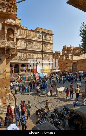 Raja Ka Mahal Kings Palast von Jaisalmer, Rajasthan, Indien Stockfoto