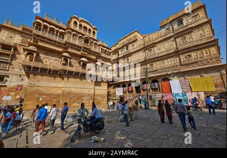 Raja Ka Mahal Kings Palast von Jaisalmer, Rajasthan, Indien Stockfoto