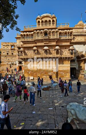 Raja Ka Mahal Kings Palast von Jaisalmer, Rajasthan, Indien Stockfoto