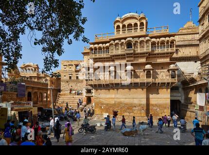 Raja Ka Mahal Kings Palast von Jaisalmer, Rajasthan, Indien Stockfoto