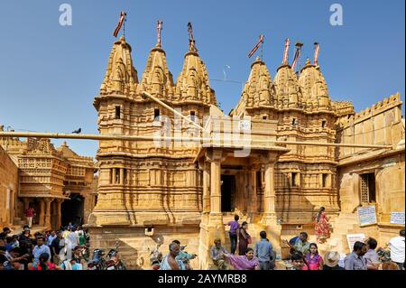 Chandraprabhu Jain Temple, Jaisalmer, Rajasthan, Indien Stockfoto