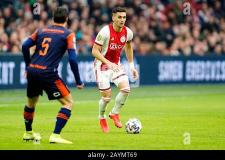 Amsterdam, Niederlande. Februar 2020. Amsterdam, 16-02-2020, JohanCruyff Arena, Saison 2019/2020, Niederländisches Fußball-EM-Spiel Ajax - RKC Waalwijk. AJAX-Spieler Dusan Tadic Credit: Pro Shots/Alamy Live News Stockfoto
