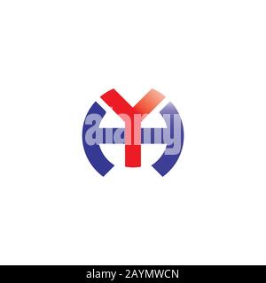 Anfangsbuchstabe yh- oder hy-Logo Vektordesign Stock Vektor