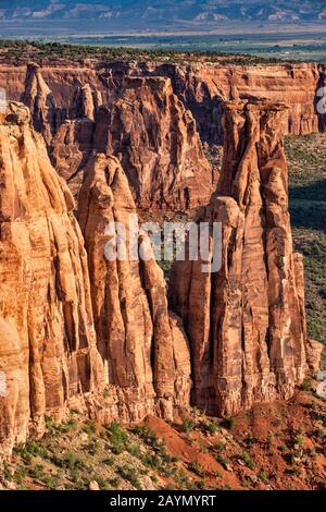 Felsformationen am Monument Canyon, Colorado National Monument, Colorado, USA Stockfoto