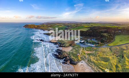 Luftbild Culdaff Beach in Donegal Ireland. Stockfoto