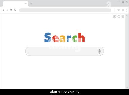 Fiktive Suchmaschine Website. Allgemeine Vorlage Illustration Stock Vektor