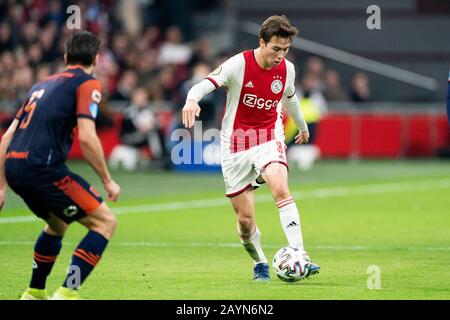 Amsterdam, Niederlande. Februar 2020. Amsterdam, 16-02-2020, JohanCruyff Arena, Saison 2019/2020, Niederländisches Fußball-EM-Spiel Ajax - RKC Waalwijk. AJAX-Spieler Carel Eiting Credit: Pro Shots/Alamy Live News Stockfoto
