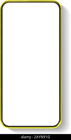 3D realistische Gold-Smartphone-Mockup. Vorlage für Infografiken und UI-Design. Telefonrahmen mit leeren, isolierten Vorlagen. Vektorgrafiken Stock Vektor