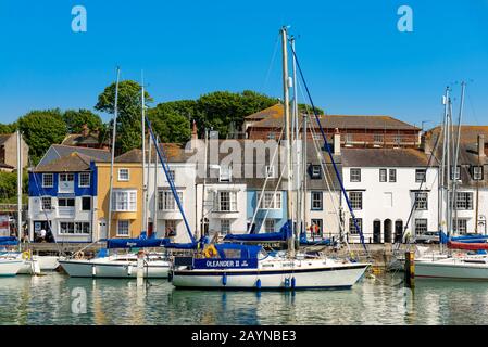 Hafen von Yachten in Weymouth, Dorset, England, UK Stockfoto