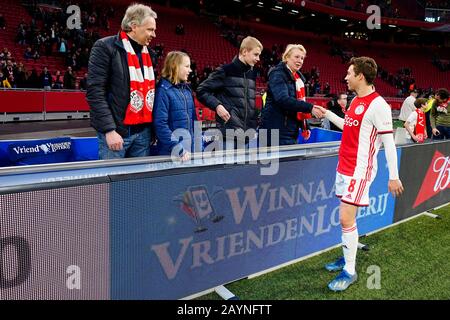 Amsterdam, Niederlande. Februar 2020. Amsterdam, 16-02-2020, JohanCruyff Arena, Saison 2019/2020, Niederländisches Fußball-EM-Spiel Ajax - RKC Waalwijk 3-0. Vrienloterij Credit: Pro Shots/Alamy Live News Stockfoto