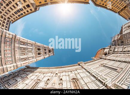 Detailansicht der Kathedrale Santa Maria in Florenz, Italien Stockfoto