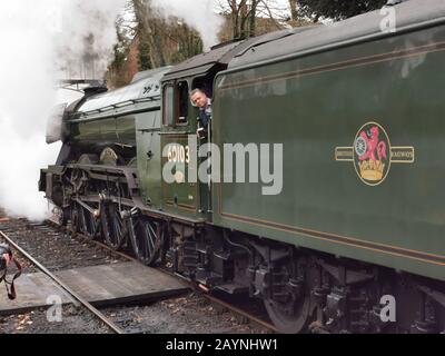 Flying Scotsman am Bahnhof Alresford Stockfoto