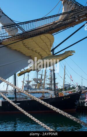 Bogen des USCGC Eagle während des Tall Ship Festivals in Halifax, Nova Scotia, Kanada. Stockfoto