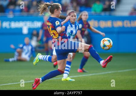 Barcelona, Spanien. Februar 2020. Graham vom FC Barcelona im Einsatz beim Spiel der spanischen Liga Primera Iberdrola zwischen den Damen des FC Barcelona gegen Sporting Huelva Ladies im Johan Cruyff Stadium am 16. Februar 2020 in Barcelona, Spanien. Kredit: Dax Images / Alamy Live News Stockfoto