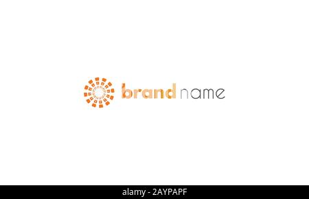 Vektorlogo, auf dem ein abstraktes Bild von Sonnenkollektoren abgebildet ist. Stock Vektor