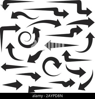 Großer Satz schwarzer Pfeile für Ihr Design Stock Vektor