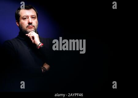 Roma, Italien. Februar 2020. Matteo Salvini Rom 16. Februar 2020. Die Konvention 'Salvini trifft Rom'. Foto Samantha Zucchi Insidefoto Credit: Insidefoto srl/Alamy Live News Stockfoto