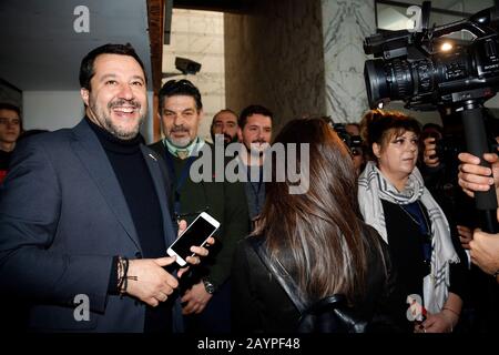 Roma, Italien. Februar 2020. Matteo Salvini Rom 16. Februar 2020. Die Konvention 'Salvini trifft Rom'. Foto Samantha Zucchi Insidefoto Credit: Insidefoto srl/Alamy Live News Stockfoto