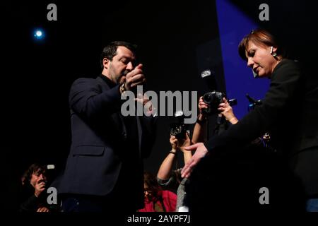 Roma, Italien. Februar 2020. Matteo Salvini Rom 16. Februar 2020. Die Konvention 'Salvini trifft Rom'. Foto Samantha Zucchi Insidefoto Credit: Insidefoto srl/Alamy Live News Stockfoto