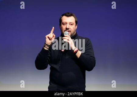 Roma, Italien. Februar 2020. Matteo Salvini Rom 16. Februar 2020. Die Konvention 'Salvini trifft Rom'. Foto Samantha Zucchi Insidefoto Credit: Insidefoto srl/Alamy Live News Stockfoto