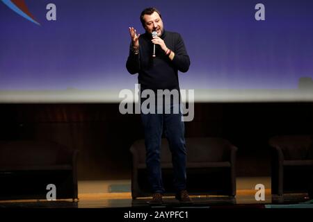 Roma, Italien. Februar 2020. Matteo Salvini Rom 16. Februar 2020. Die Konvention 'Salvini trifft Rom'. Foto Samantha Zucchi Insidefoto Credit: Insidefoto srl/Alamy Live News Stockfoto