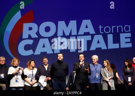 Roma, Italien. Februar 2020. Matteo Salvini Rom 16. Februar 2020. Die Konvention 'Salvini trifft Rom'. Foto Samantha Zucchi Insidefoto Credit: Insidefoto srl/Alamy Live News Stockfoto