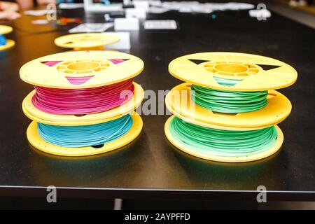 3D-Druck-Filamente Stockfoto