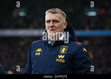 Birmingham, Großbritannien. Februar 2020. Aston Villa Manager Dean Smith während des Premier-League-Spiels zwischen Aston Villa und Tottenham Hotspur in Villa Park, Birmingham, England am 16. Februar 2020. Foto von Andy Rowland. Kredit: Prime Media Images/Alamy Live News Stockfoto