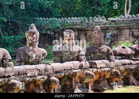 Preah Khan Temple Site unter den alten Ruinen des Hindutempel-Komplexes Angkor Wat in Siem Reap, Kambodscha, erbaut im 12. Jahrhundert für König Jayavarma Stockfoto